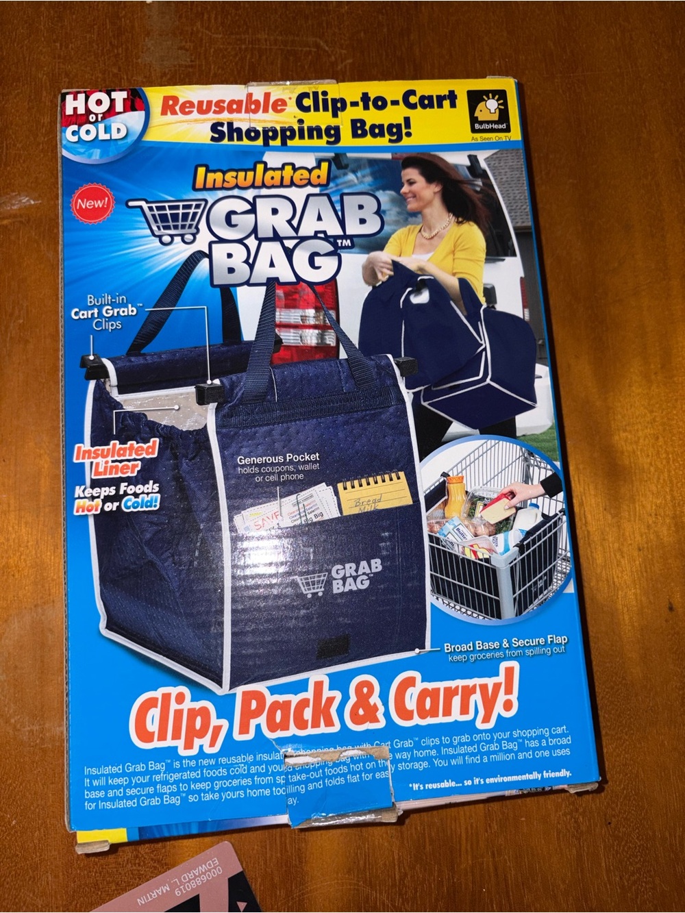 Insulated Reusable Shopping Bag - Navy